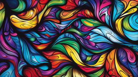 A colorful abstract background with many different colors and shapes, AIの素材