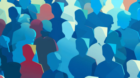 A group of people are shown in a low poly style, AIの素材