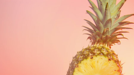 A pineapple with a slice taken out of it on top, AIの素材