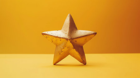 A golden star on a yellow background with some text, AIの素材