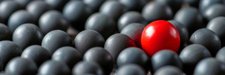 A red one is the only thing in a sea of black, AIの素材