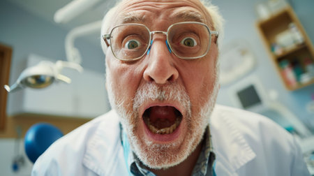 A man in a white lab coat with glasses and hair, AIの素材
