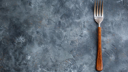 A fork on a gray background with the word "fork" written in red, AIの素材