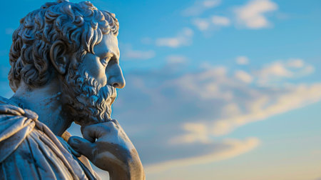 A statue of a man with beard and long hair, AIの素材