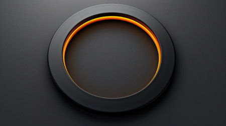 A black circle with a yellow glow on the inside, AIの素材