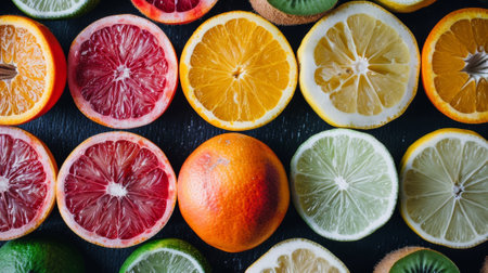 A close up of a bunch of different types of fruit, AIの写真素材