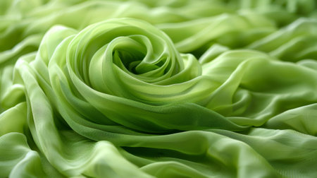 A close up of a green rose on top of some fabric, AIの素材