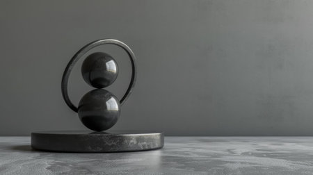 A sculpture of two spheres sitting on top of each other, AIの素材
