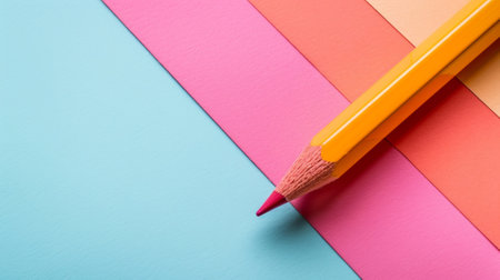 A close up of a pencil on top of colored paper, AIの素材