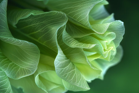 A close up of a green leafy plant with lots of veins, AIの素材