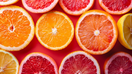 A close up of a bunch of oranges and grapefruits, AIの素材