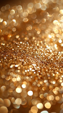 A close up of a gold glittery surface with some sparkles, AIの素材