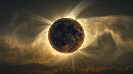A photo of the moon eclipsed by a cloud, AIの素材