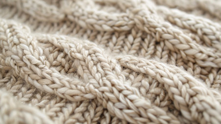 A close up of a knitted piece that is made out of yarn, AIの素材