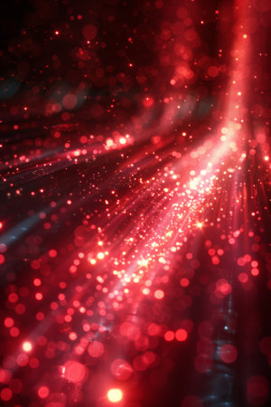 A red and white lights are shining on a dark background, AIの素材