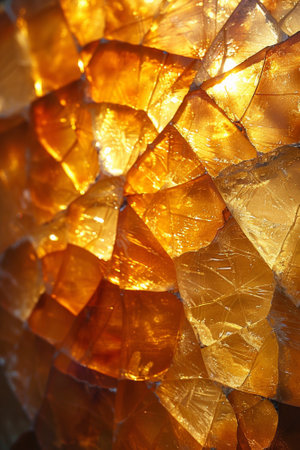 A close up of a piece of glass with some yellow spots, AIの素材
