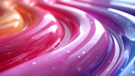 A close up of a colorful liquid flowing in different directions, AIの素材