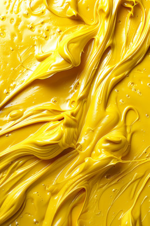 A close up of yellow liquid being poured into a bowl, AIの素材