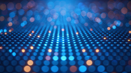 A close up of a blue and orange background with dots, AIの素材