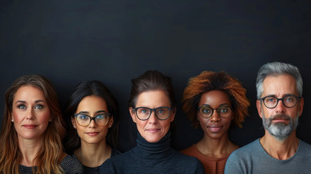 A group of people with different colored glasses, AIの素材