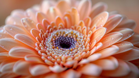 A close up of a large orange flower with water droplets on it, AIの素材