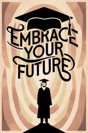 A poster for a graduation ceremony with the words embrace your future, AIの素材