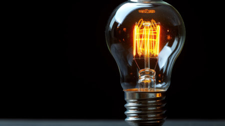 A light bulb with a yellow glow sitting on top of something, AIの素材