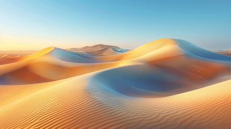 A desert landscape with a lot of sand dunes, AIの素材
