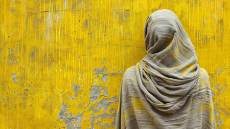 A statue of a man wearing a blanket over his head, AIの素材