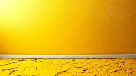 A yellow wall with a red door and some plants, AIの素材