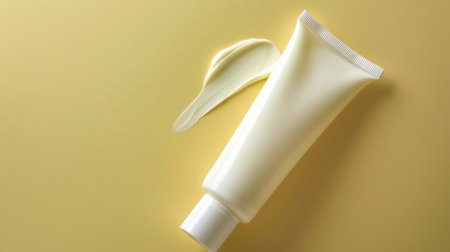 A tube of cream with a spoon on top of it, AIの素材