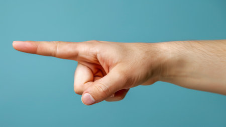 A man pointing his finger at something with a blue background, AIの素材