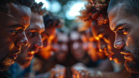 A group of people looking at a cell phone together, AIの素材