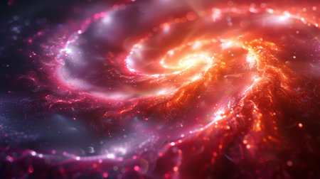 A swirl of bright pink and purple light in the dark, AIの素材