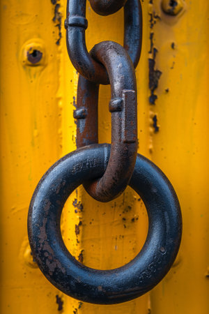 A close up of a chain hanging from the side of an old building, AIの素材