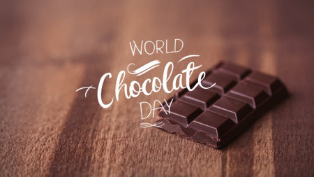 A chocolate bar with the words world chocolate day written on it, AIの素材