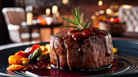 A close up of a piece of meat with sauce on it, AIの素材