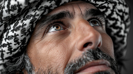 A close up of a man with an afghan hat on his head, AIの素材