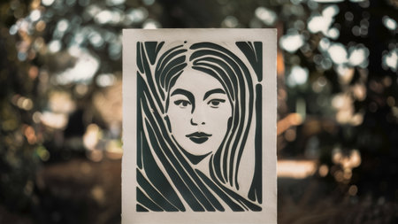 A picture of a black and white drawing with an image on it, AIの素材