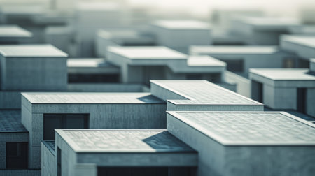 A close up of a bunch of buildings that are all the same, AIの素材