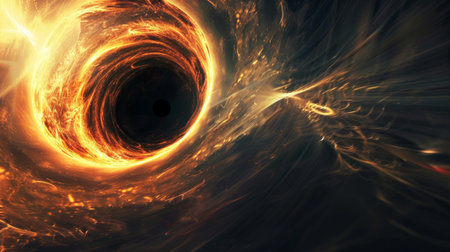 A black hole with a bright light coming out of it, AIの素材