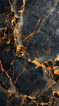 A close up of a black and orange marble surface, AIの素材