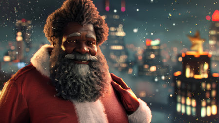 A close up of a man dressed as santa claus, AIの素材