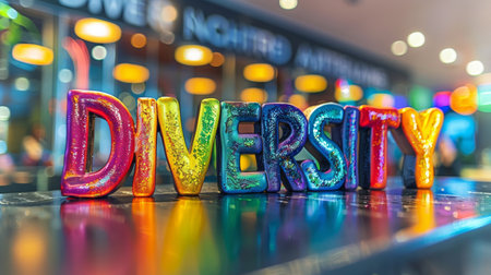 A colorful sign that says diversity on it, AIの素材