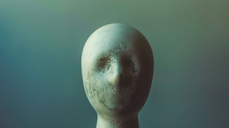 A close up of a white statue with an eye on it, AIの素材