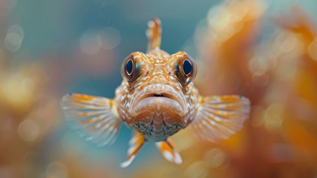 A close up of a fish with big eyes looking at the camera, AIの素材