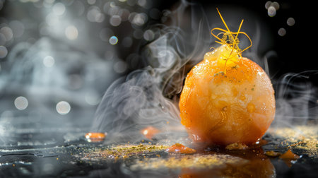 A close up of a food item with smoke coming out, AIの素材