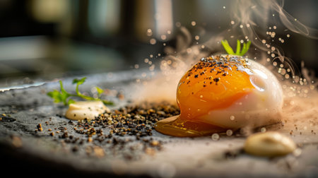 A close up of a food item with some spices sprinkled on it, AIの素材