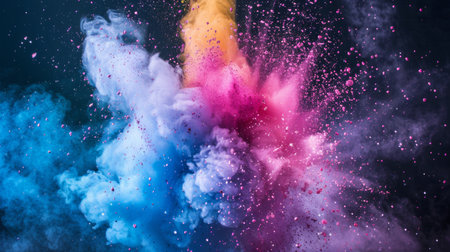 A colorful powder is being thrown into the air, AIの素材