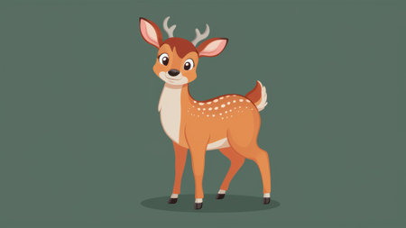A cartoon deer with big eyes and a long nose, AIの素材